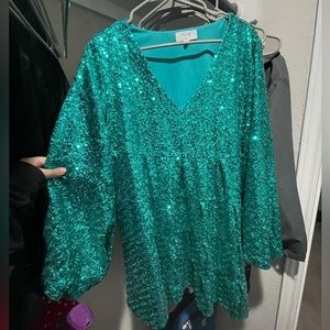 Sparkly Green Event Dress